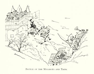 Batalla de los Minamoto y Taira de Japanese School