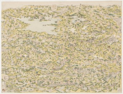 Vista aérea de la carretera Kiso de Edo a Kioto, 1819 de Japanese School