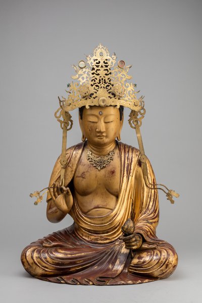 Bodhisattva Kannon con una Flor de Loto de Japanese School
