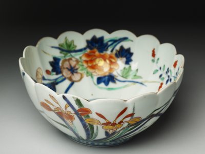 Cuenco con lados acanalados y borde festoneado, ko-Imari, c.1770-20 de Japanese School