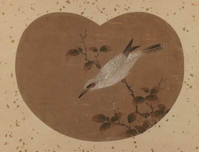 Pintura de abanico con pájaro (recto) de Japanese School