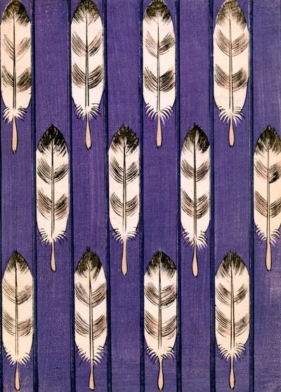 Plumas sobre un Fondo Lavanda de Japanese School