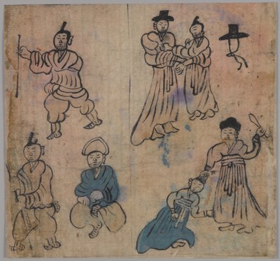Escena de género, una de cuatro de Japanese School