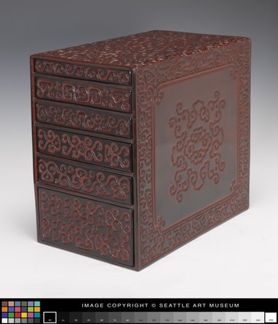 Caja de laca Guri con 6 cajones de Japanese School