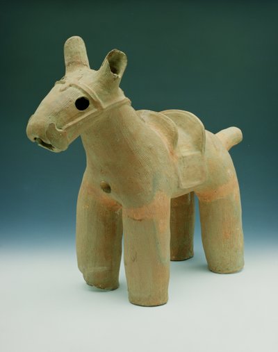 Caballo Haniwa, encontrado alrededor de Funuli, provincia de Boshu, distrito de Osato, período Dolmen de Japanese School