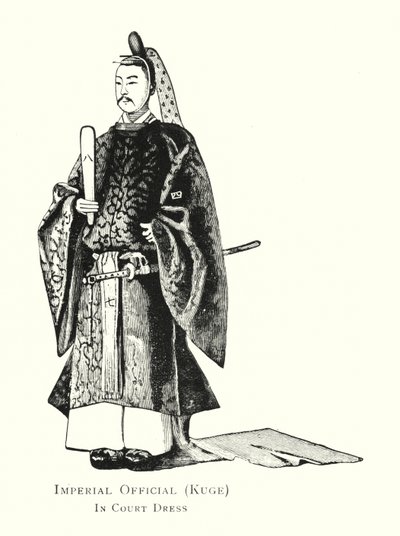 Oficial Imperial, Kuge, en Traje de Corte de Japanese School
