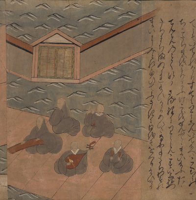 Músicos japoneses, ilustración del 
