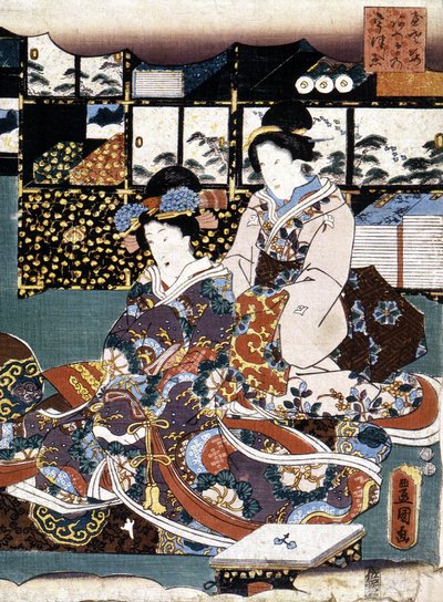 Estampa japonesa: dos mujeres, s.f. de Japanese School