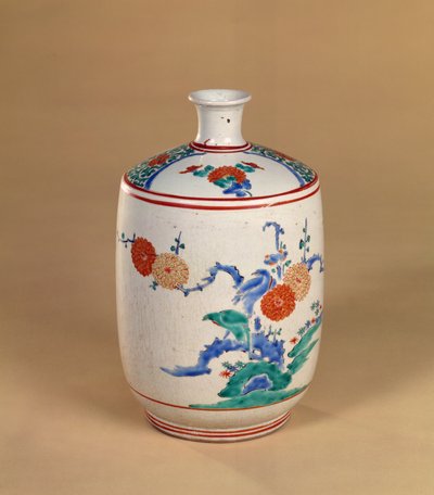 Botella Kakiemon con decoración floral, Periodo Edo, c.1660 de Japanese School