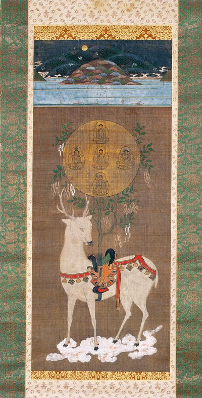 Ciervo de Kasuga con Mandala, período Muromachi (1392-1573) de Japanese School