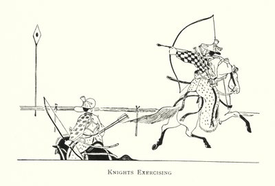 Caballeros Ejercitándose (litografía) de Japanese School