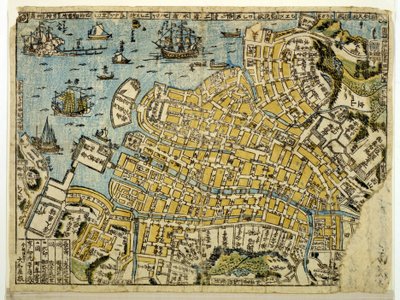Mapa de Nagasaki, c.1801 de Japanese School
