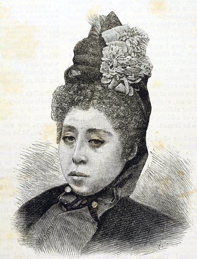 Era Meiji. Princesa Komatsu de Japón. Ilustración de 1887 (Grabado) de Japanese School