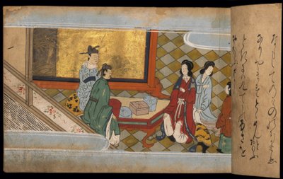 Hombres dando regalos a mujeres, ilustración del 