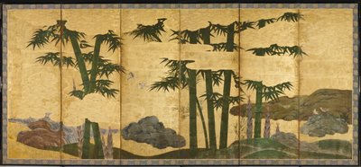 Bosque de bambú a la luz de la luna, principios del siglo XVI de Japanese School