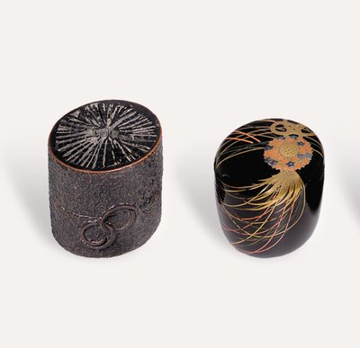 Caddy de té Nakatsugi y caddy de té Natsume, período Edo de Japanese School