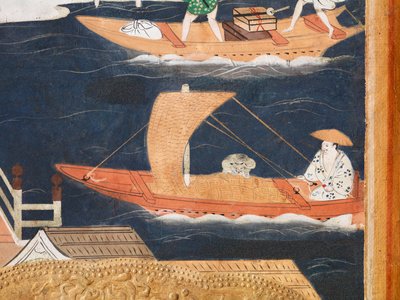 Osakazu Byobu - Biombo japonés de ocho paneles (pintura) de Japanese School