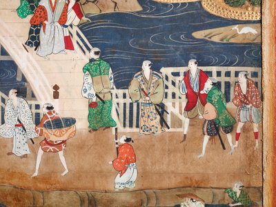 Osakazu Byobu - Biombo japonés de ocho paneles (pintura) de Japanese School