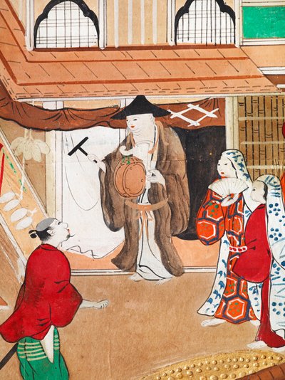 Osakazu Byobu - Biombo japonés de ocho paneles (pintura) de Japanese School