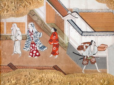 Osakazu Byobu - Biombo japonés de ocho paneles (pintura) de Japanese School