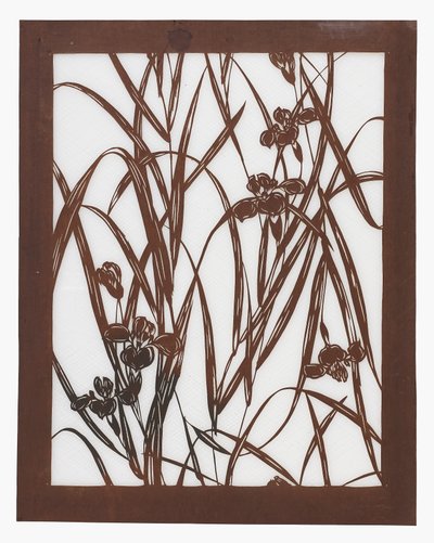 Plantilla de papel (katagami), finales del siglo XIX (Papel de corteza de morera tratado con jugo de caqui e hilo de seda) de Japanese School