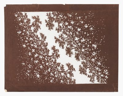 Plantilla de papel (katagami), finales del siglo XIX de Japanese School