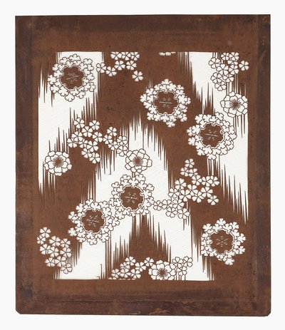 Plantilla de papel (katagami), finales del siglo XIX de Japanese School