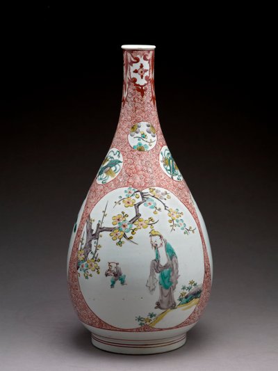 Jarrón en forma de botella de pera, cerámica ko-Imari de Japanese School