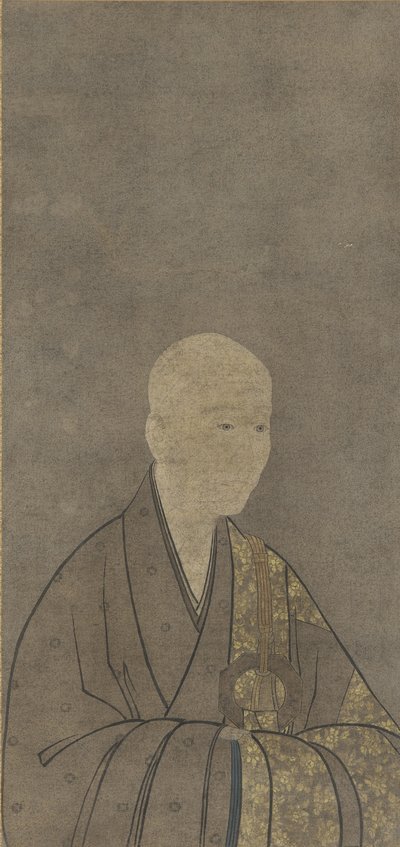 Retrato de Muso Kokushi (1275-1351) período Muromachi de Japanese School