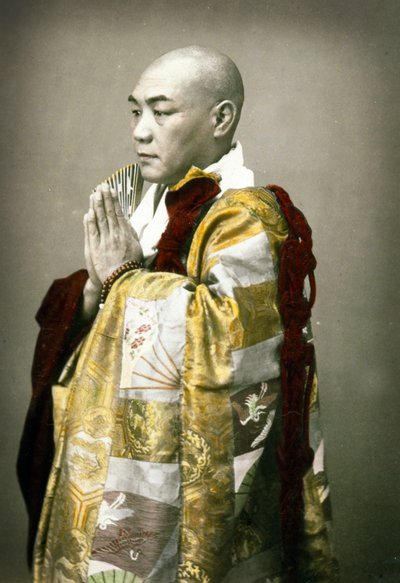 Retrato de un sacerdote sintoísta, c.1880 de Japanese School