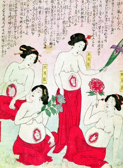 Mujeres embarazadas, 1881 de Japanese School