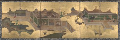Escenas del Cuento de Genji, 1625-60 de Japanese School