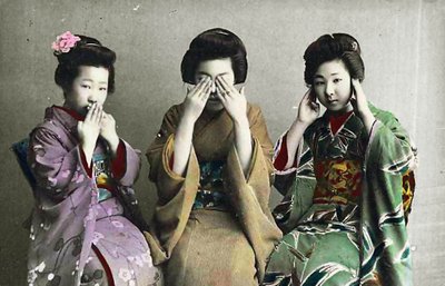 No hables mal, no veas mal, no escuches mal, c.1880 de Japanese School