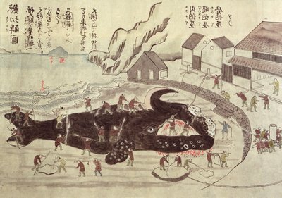 El Despiece de una Ballena, finales del siglo XIX de Japanese School