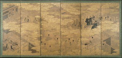 El Cuento de Genji, finales del siglo XVII-principios del siglo XVIII (par) de Japanese School