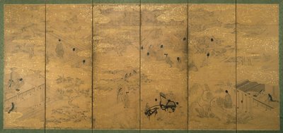 El Cuento de Genji, finales del siglo XVII-principios del siglo XVIII (par) de Japanese School