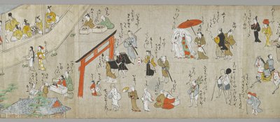 Los rollos del santuario Tenjin (uno de un par) (detalle), Escuela Tosa, siglo XVII de Japanese School