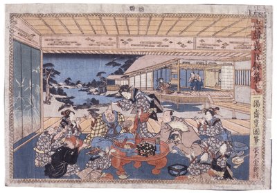 Sin título (Acto Vii de Chunyu Gishin Roku) (xilografías en color) de Japanese School