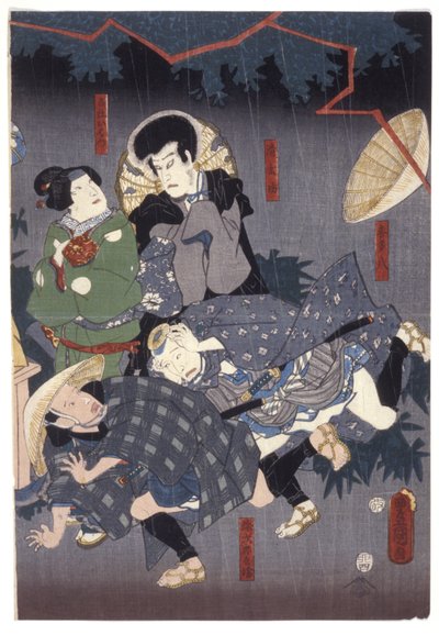 Sin título (Grupo de actores) (xilografías en color) de Japanese School