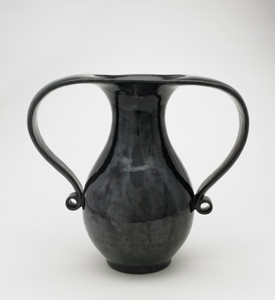 Jarrón en forma de mimikuchi, Seto, prefectura de Kioto o Aichi, período Edo o era Meiji de Japanese School