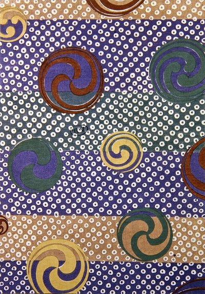 Diseño de Yin Yang para tela, finales del siglo XIX de Japanese School