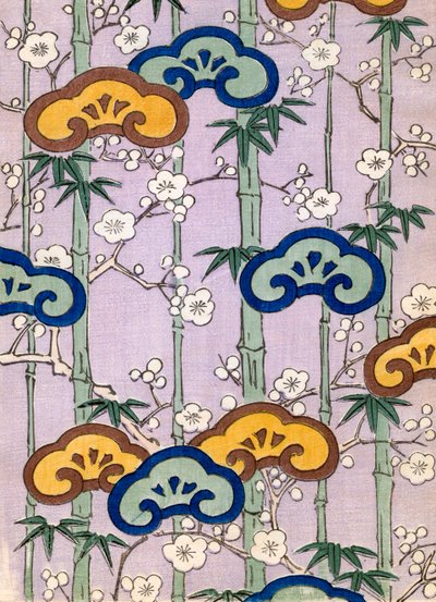 Impresión en Bloque de Madera de Bambú y Flores de Cerezo de Japanese School