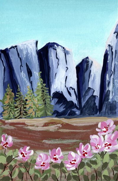 Cumbres majestuosas y flores de Jasmine Goodwin
