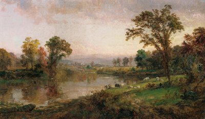 Paisaje Fluvial - Principios de Otoño, 1888 de Jasper Francis Cropsey