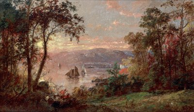 Sailing (The Hudson at Tappan Zee) 1883 (óleo sobre lienzo) de Jasper Francis Cropsey