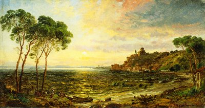 Atardecer sobre el Lago Thrasemine, 1887 de Jasper Francis Cropsey
