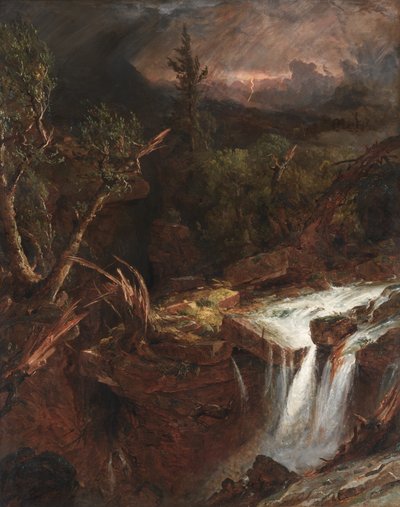 The Clove - Una escena de tormenta en las montañas Catskill de Jasper Francis Cropsey
