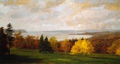 Vista del Hudson cerca de Hastings, 1895 de Jasper Francis Cropsey