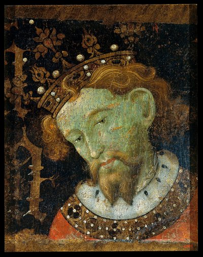 Alphonse III des Asturies, dit Le Grand - Alfonso III (1265-1291), Rey de Aragón - Peinture de Jaume (Jaime) Mateu (1382-1452) - 1427 - Temple sobre tabla - 56,5x45,2 - Museu Nacional d