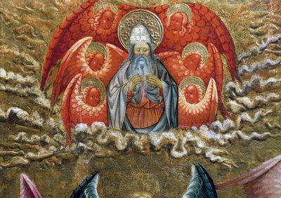 Dios Padre rodeado de ángeles, retablo de Verdú de Jaume Ferrer